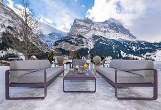 Gartenlounge Winter mit Blick auf den Eiger - Sunstar Hotel Grindelwald